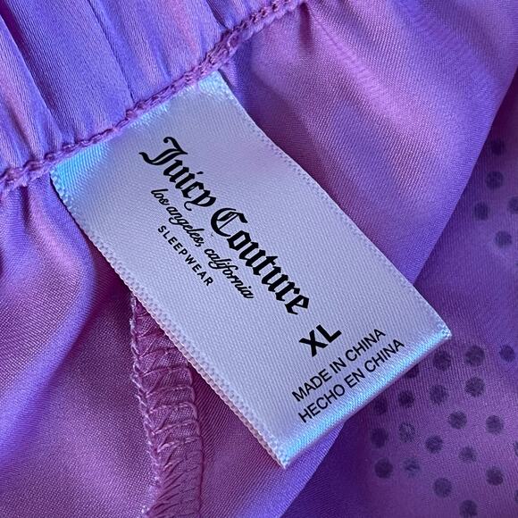 Juicy Couture Pink Satin Pajama Pants Rhinestone Logo on the Rear Size XL - Picture 10 of 13